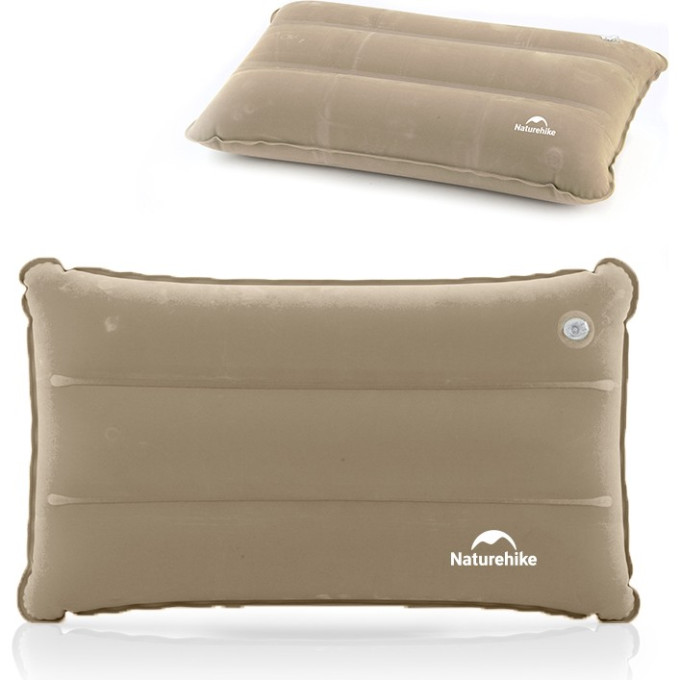 Подушка NATUREHIKE NH18F018-Z надувная прямоугольная серо-бежевая 6977465866431