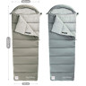 Ультралёгкий спальный мешок NATUREHIKE CNK2350WS023 M400 хлопковый с капюшоном весна осень серый, молния справа 6927595776056